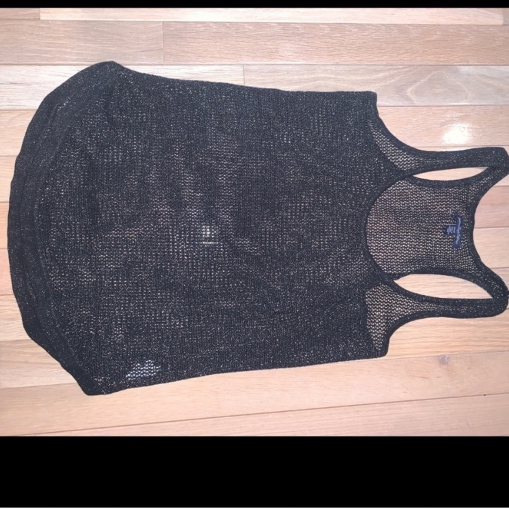 Black mesh top